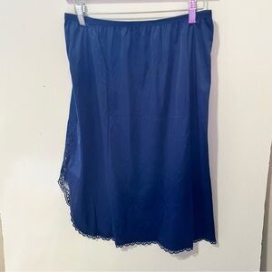 Vintage body lites Blue Asymmetrical Midi Slip Chemise